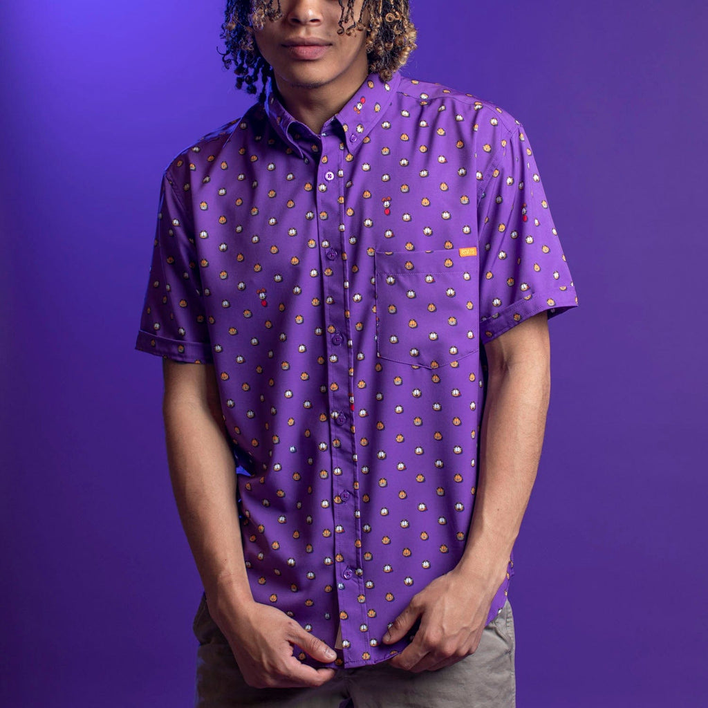 RSVLTS Lil ‘Fields KUNUFLEX Short Sleeve Shirt in Purple — detail 7