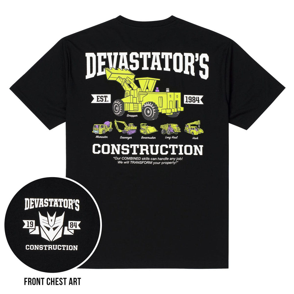 RSVLTS Devastator’s Construction Crewneck Tee in Black — front view