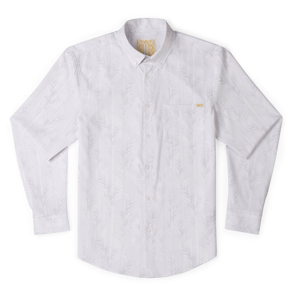 RSVLTS West Egg Long Sleeve Shirt in White — front view