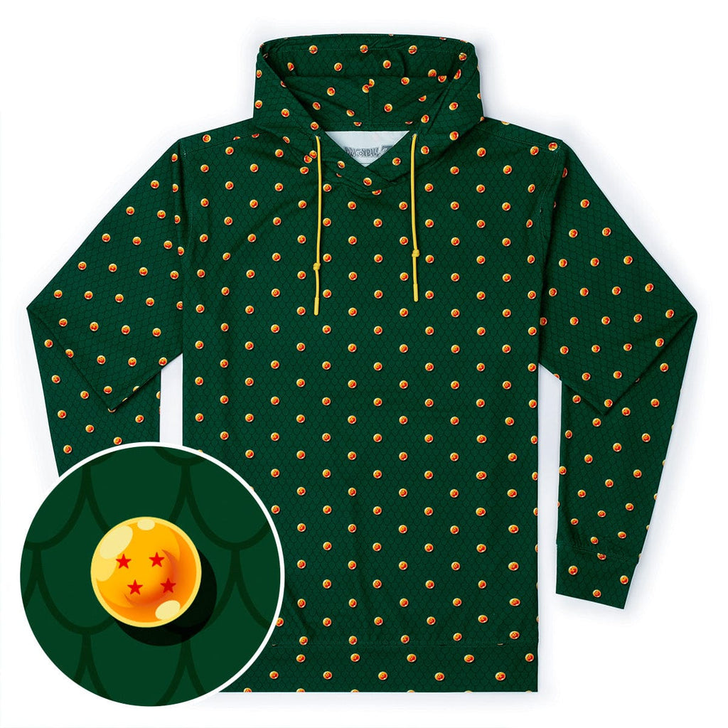 RSVLTS Dragon Balls Performance Hoodie in Green — front view