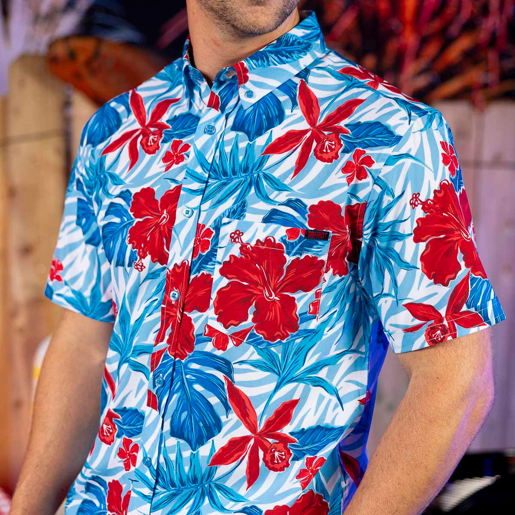 RSVLTS Floral City Steve KUNUFLEX Short Sleeve Shirt — front view