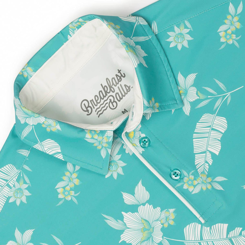 RSVLTS Feather Flora All-Day Polo in Blue — detail 6