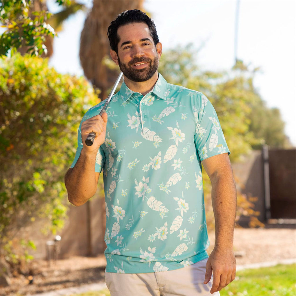 RSVLTS Feather Flora All-Day Polo in Blue — detail 7