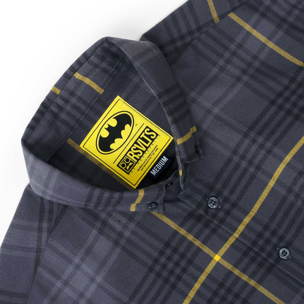RSVLTS The Dark Flannel BorlandFlex Long Sleeve Flannel in Gray — detail 4