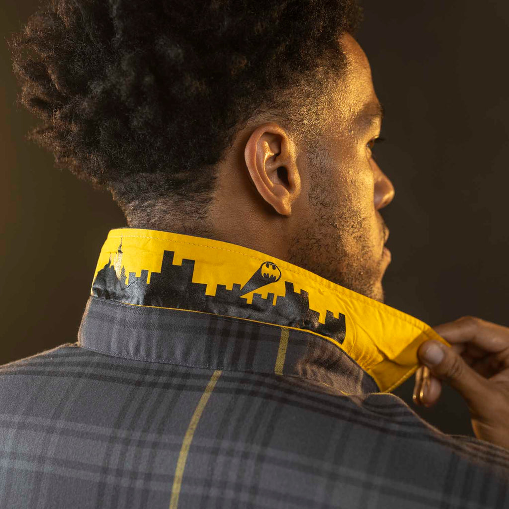 RSVLTS The Dark Flannel BorlandFlex Long Sleeve Flannel in Gray — detail 2