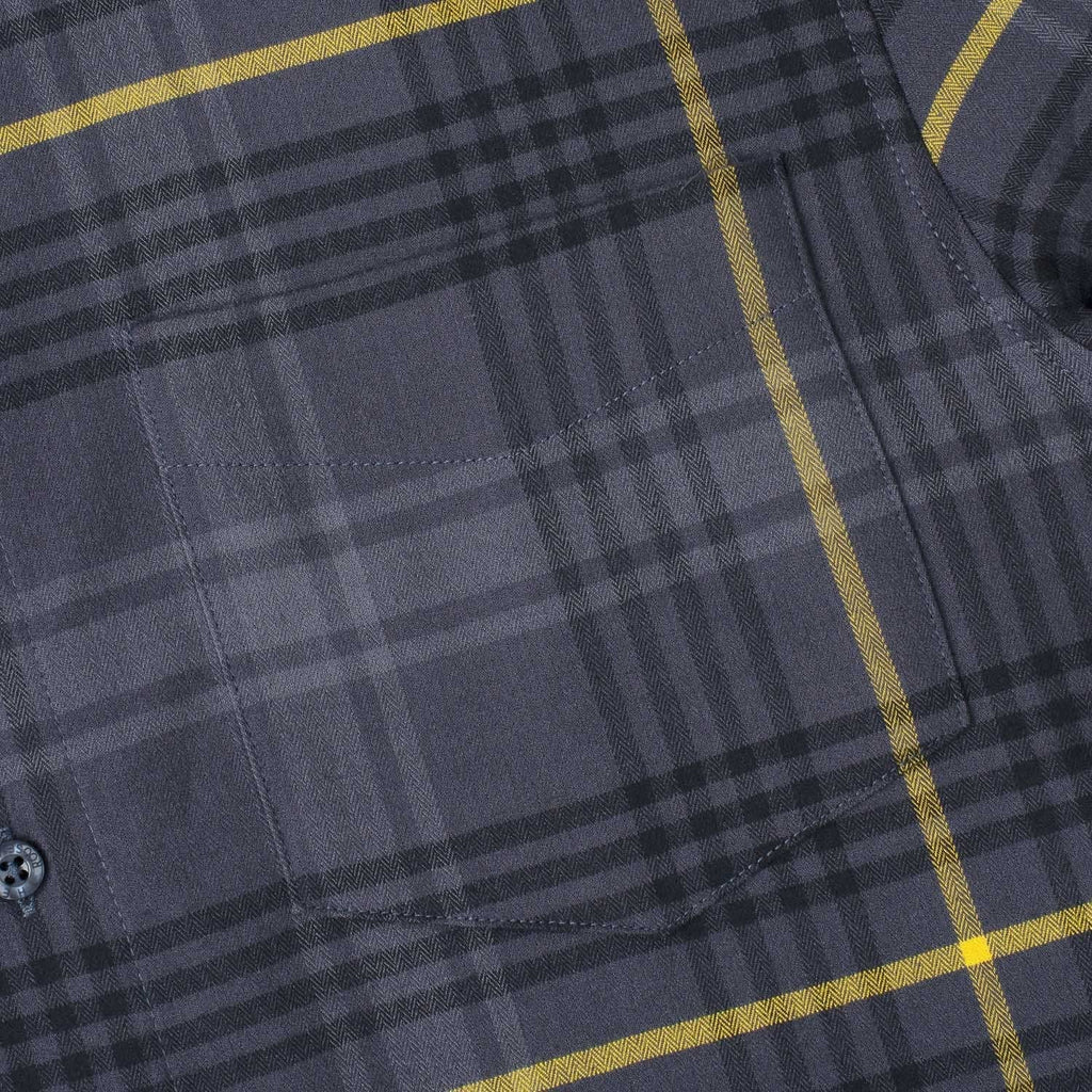 RSVLTS The Dark Flannel BorlandFlex Long Sleeve Flannel in Gray — detail 6