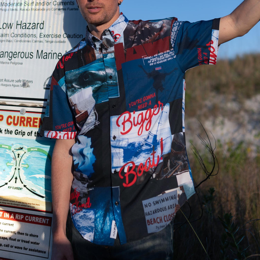 RSVLTS The Beach Is Closed KUNUFLEX Short Sleeve Shirt in Multicolor — detail 3