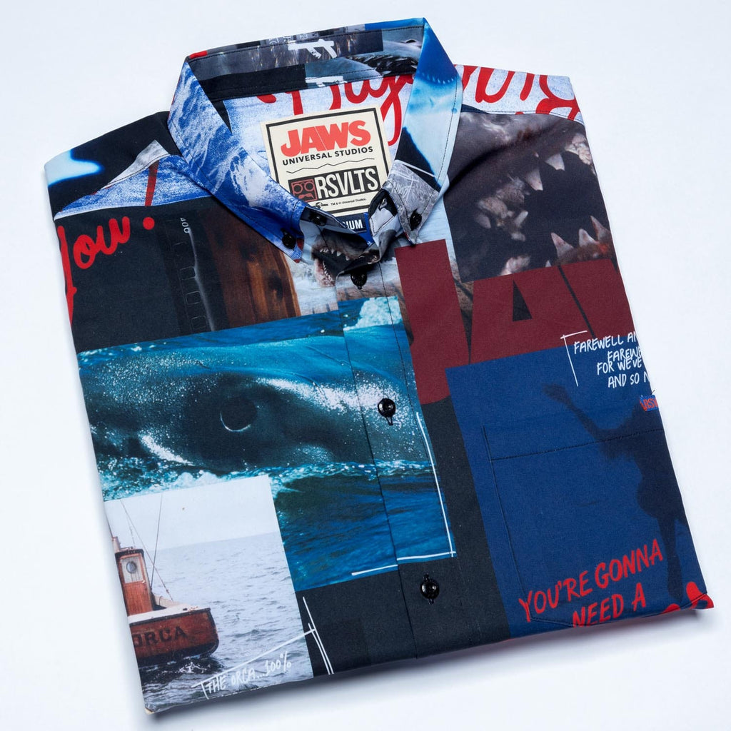 RSVLTS The Beach Is Closed KUNUFLEX Short Sleeve Shirt in Multicolor — detail 6