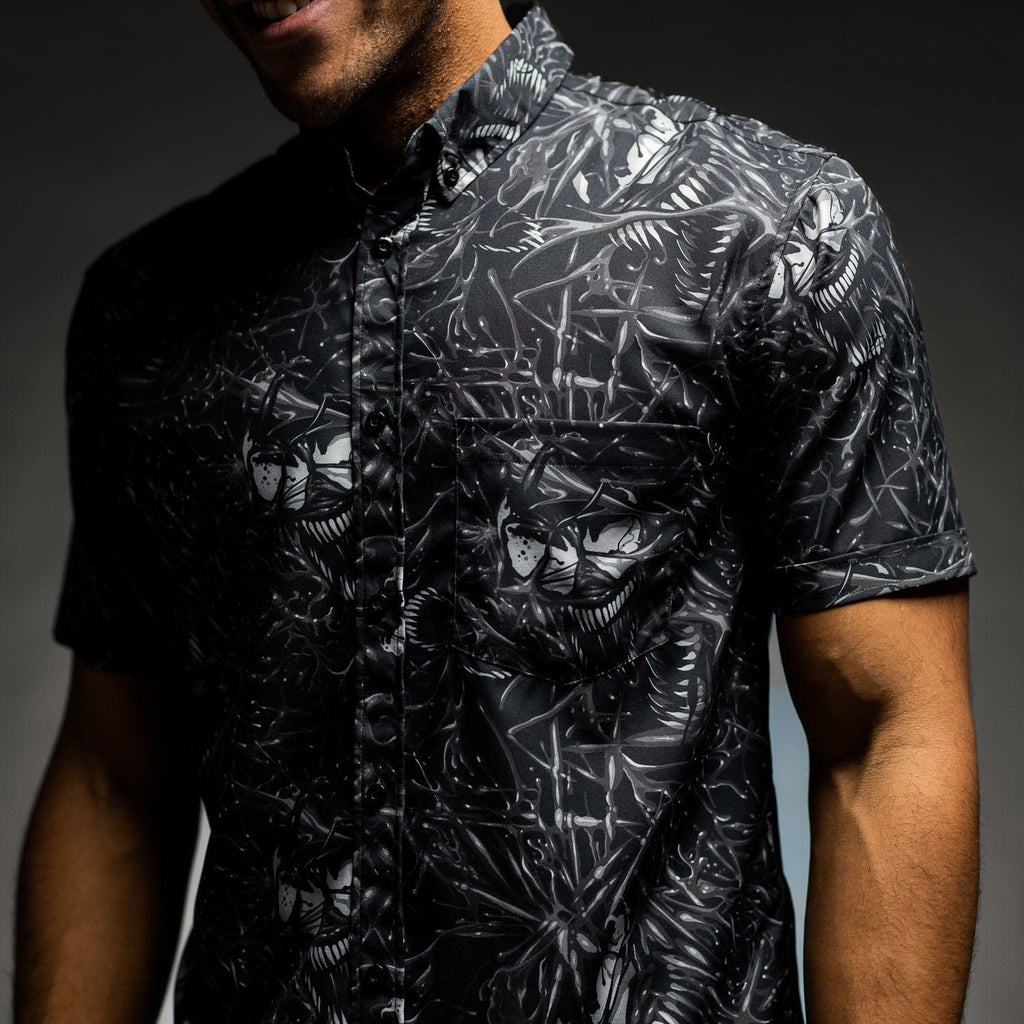 RSVLTS We Are Venom KUNUFLEX Short Sleeve Shirt in Black — detail 3
