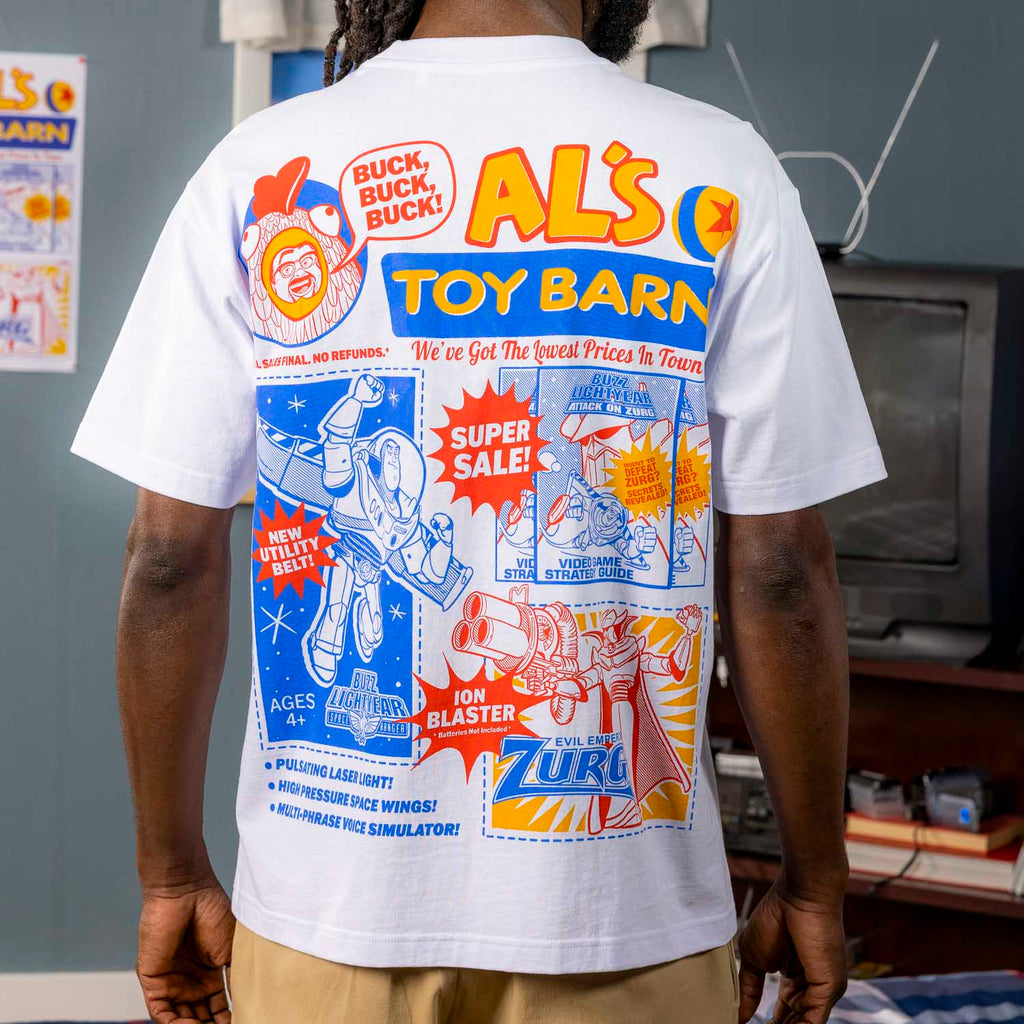 RSVLTS Al’s Toy Barn Vintage Crewneck Tee in White — detail 9