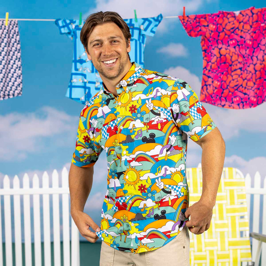 RSVLTS Dreamland Drip KUNUFLEX Short Sleeve Shirt in Multicolor — detail 4