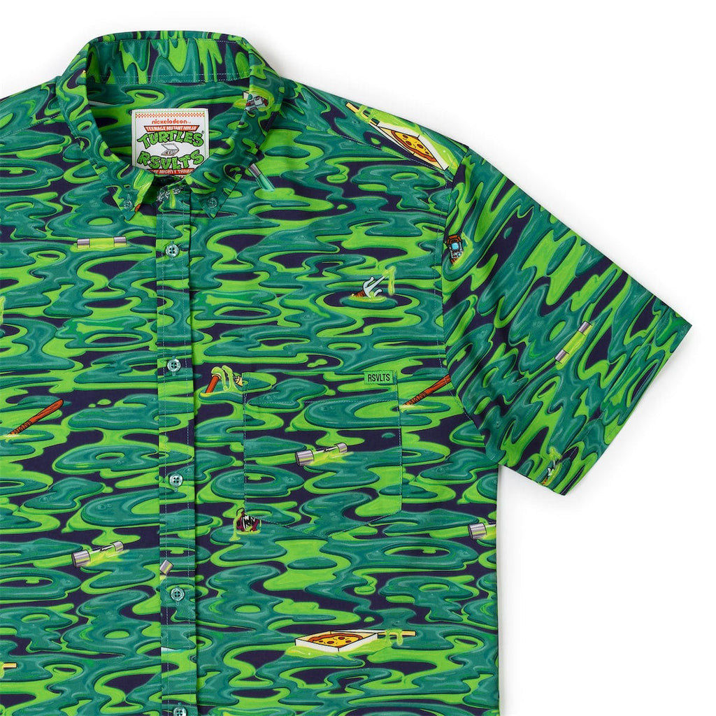 RSVLTS Oozevelts KUNUFLEX Short Sleeve Shirt in Green — front view