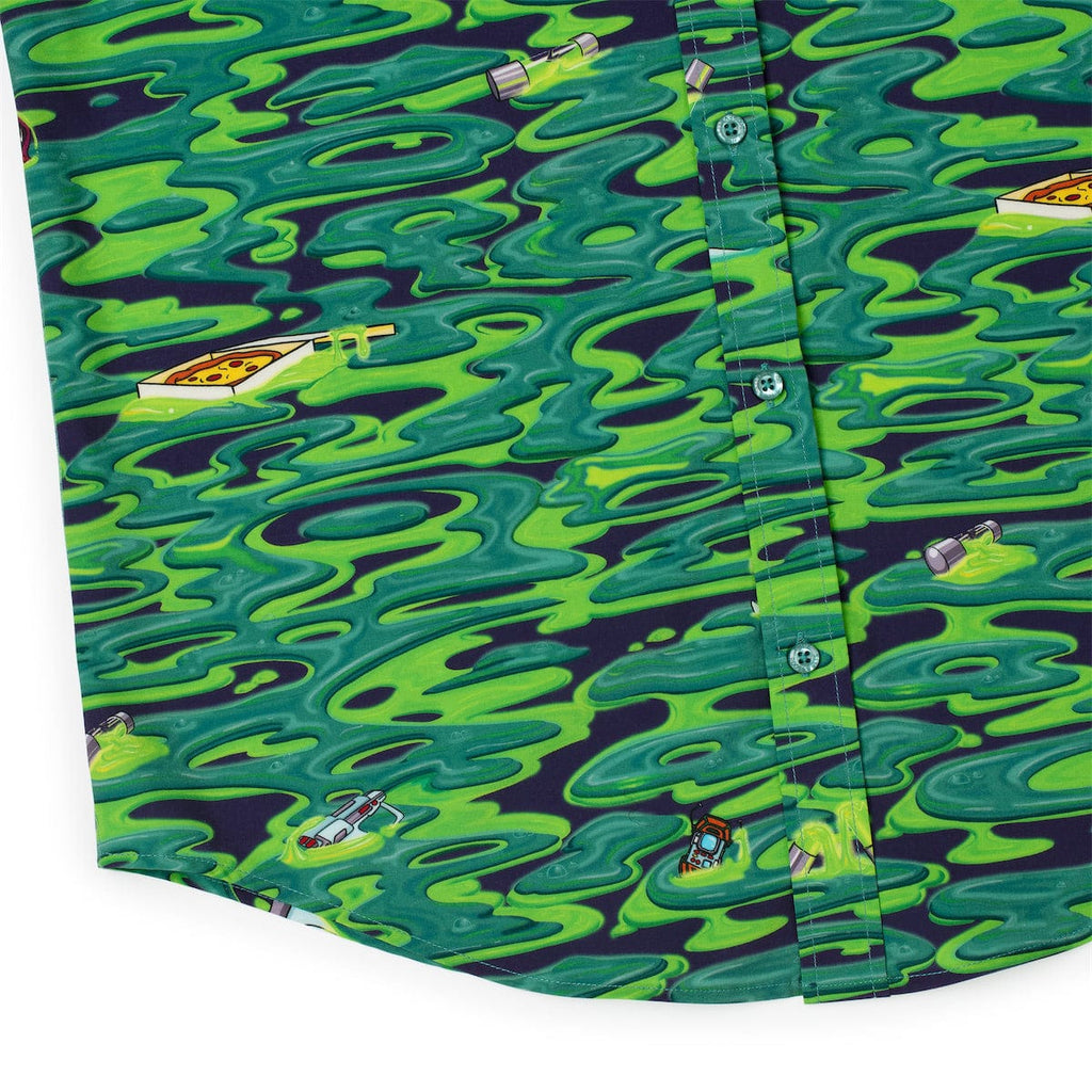 RSVLTS Oozevelts KUNUFLEX Short Sleeve Shirt in Green — detail 9
