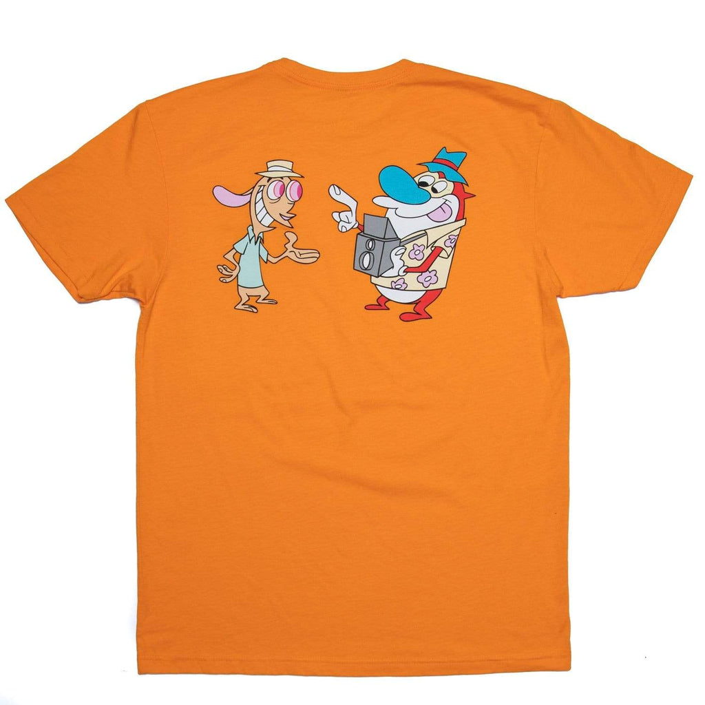 RSVLTS Tourists Crewneck Tee in Orange — front view