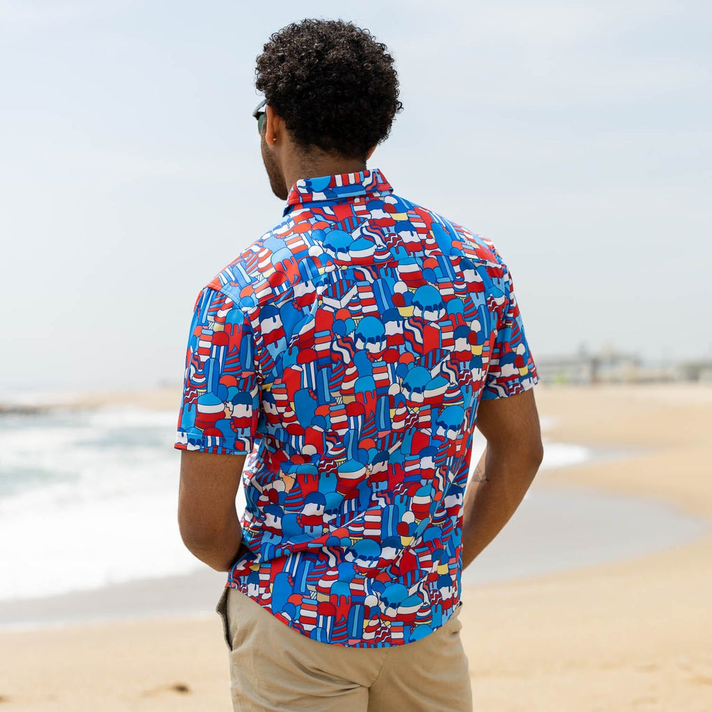 RSVLTS American Swirl KUNUFLEX Short Sleeve Shirt in Multicolor — detail 8