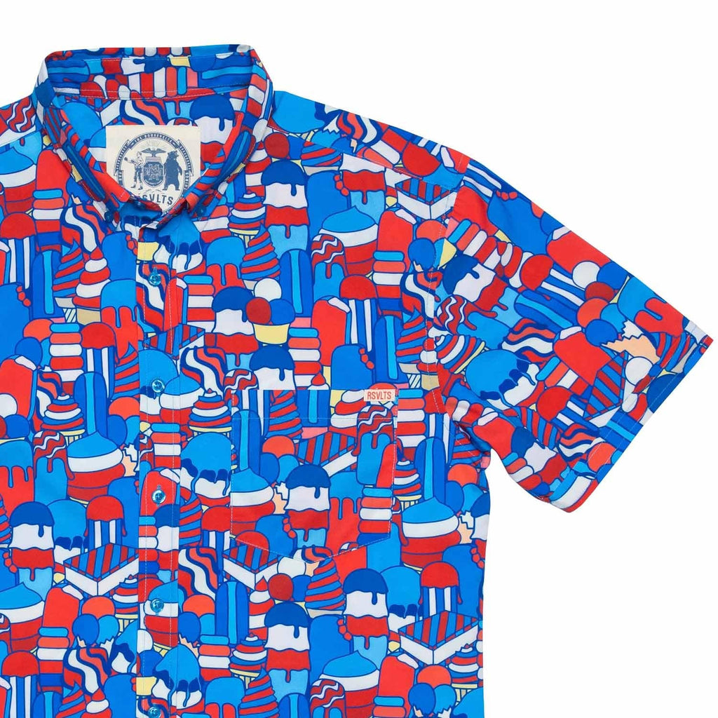 RSVLTS American Swirl KUNUFLEX Short Sleeve Shirt in Multicolor — front view