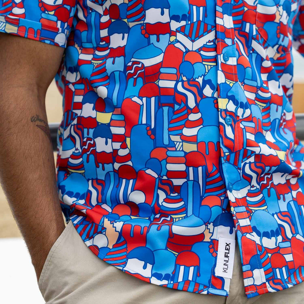RSVLTS American Swirl KUNUFLEX Short Sleeve Shirt in Multicolor — detail 10