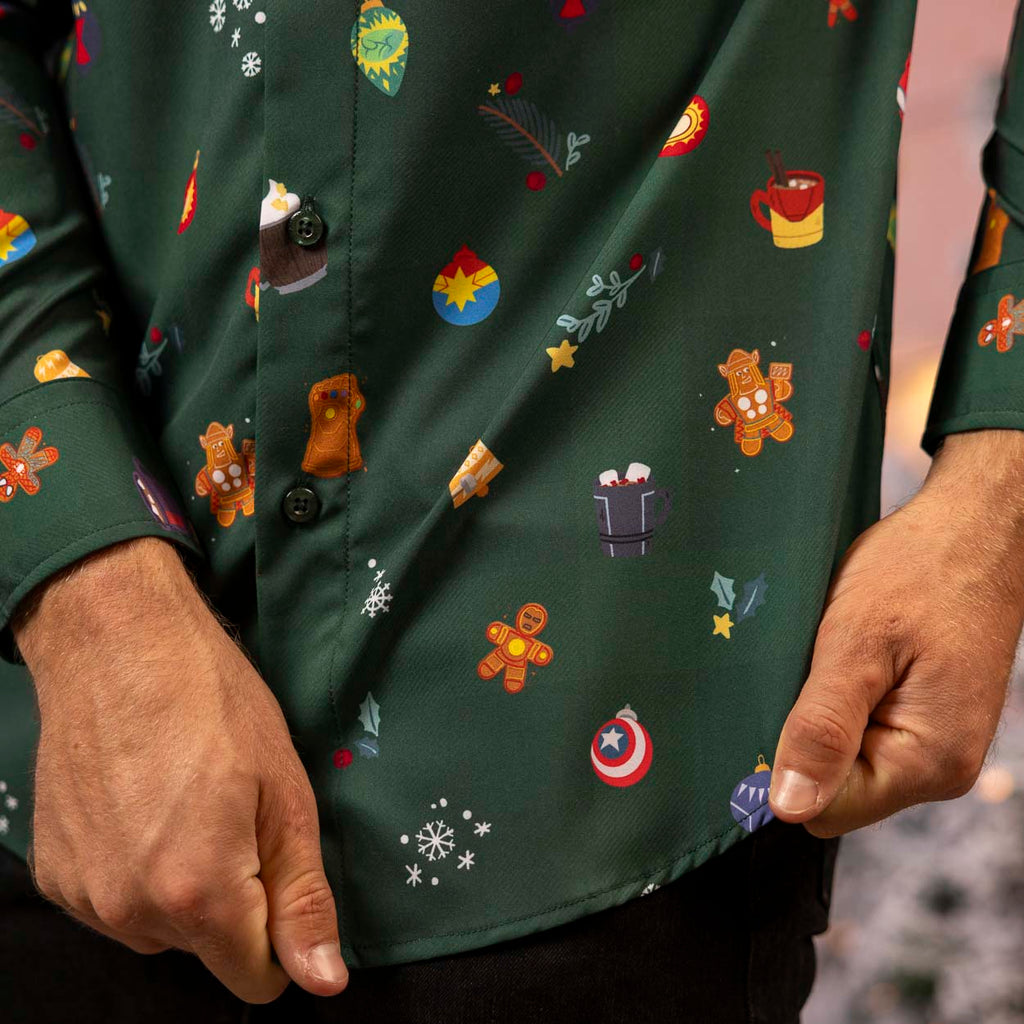 RSVLTS Heroic Holiday Long Sleeve Shirt in Green — detail 7