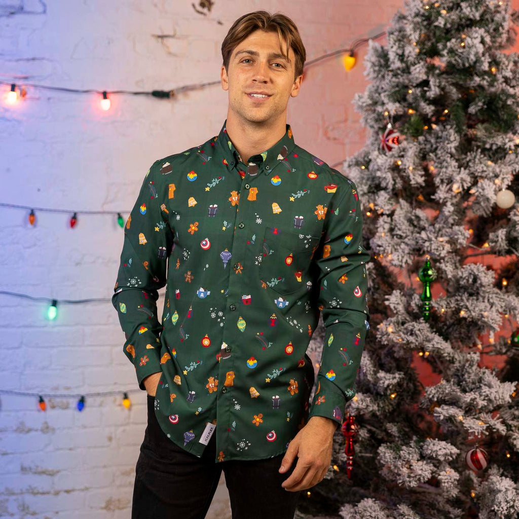 RSVLTS Heroic Holiday Long Sleeve Shirt in Green — detail 2