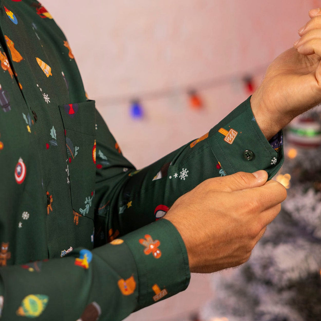 RSVLTS Heroic Holiday Long Sleeve Shirt in Green — detail 6