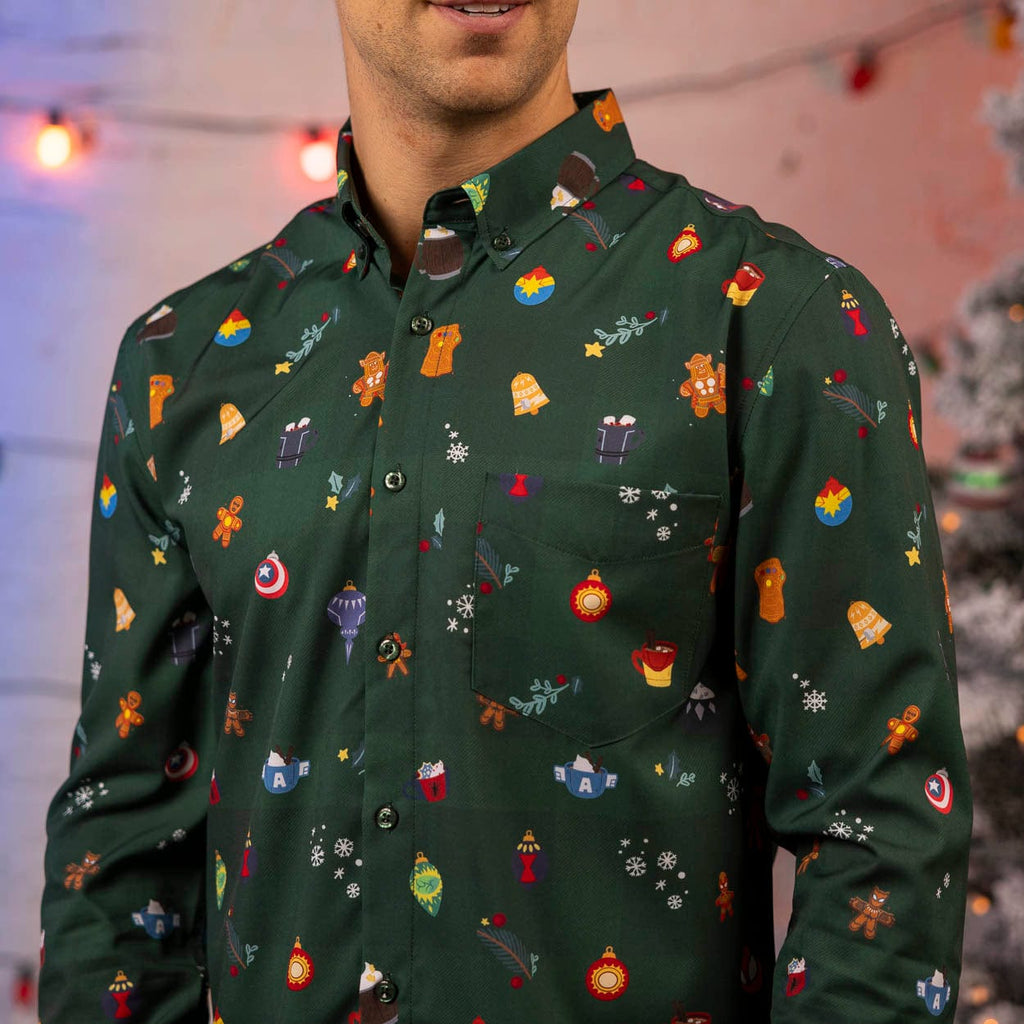RSVLTS Heroic Holiday Long Sleeve Shirt in Green — detail 4