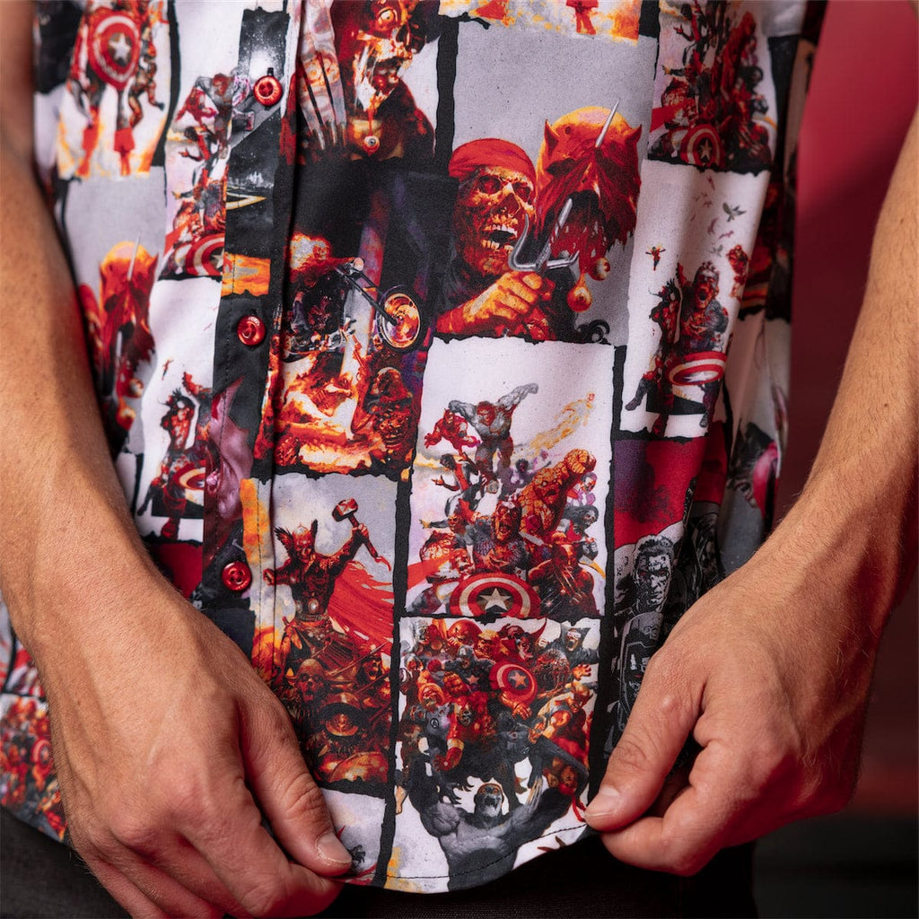 RSVLTS Horrifying Heroes KUNUFLEX Short Sleeve Shirt in Black — detail 9