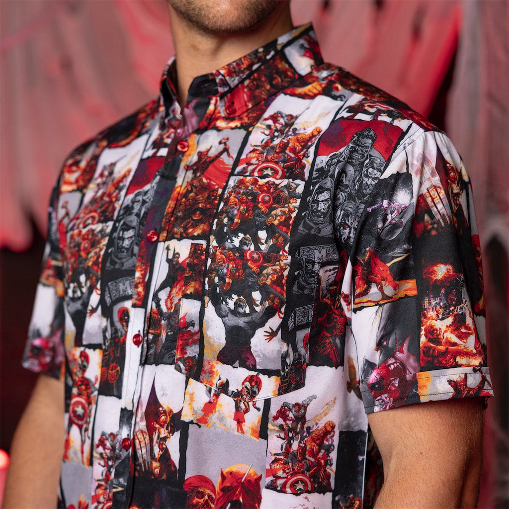 RSVLTS Horrifying Heroes KUNUFLEX Short Sleeve Shirt in Black — detail 7