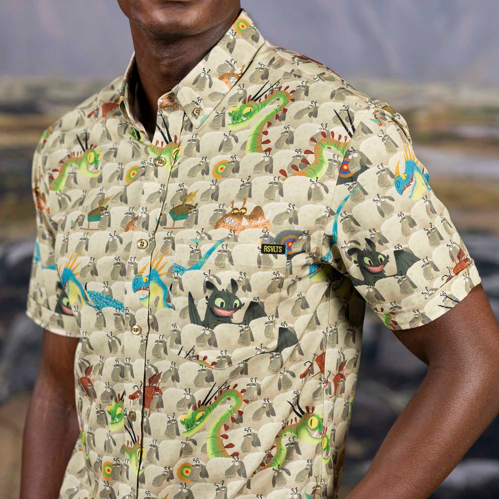RSVLTS Counting Sheep KUNUFLEX Short Sleeve Shirt in Multicolor — detail 7