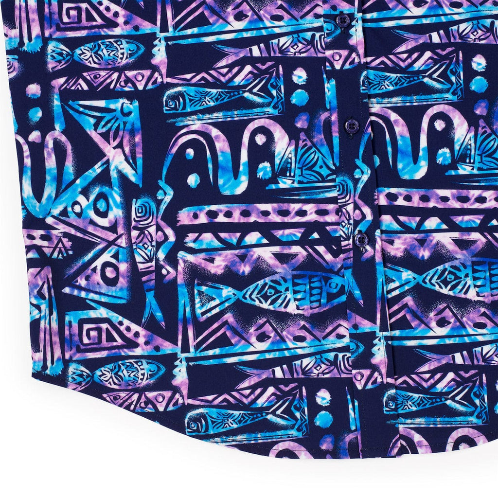 RSVLTS Big Kahuna KUNUFLEX Short Sleeve Shirt in Blue — detail 8