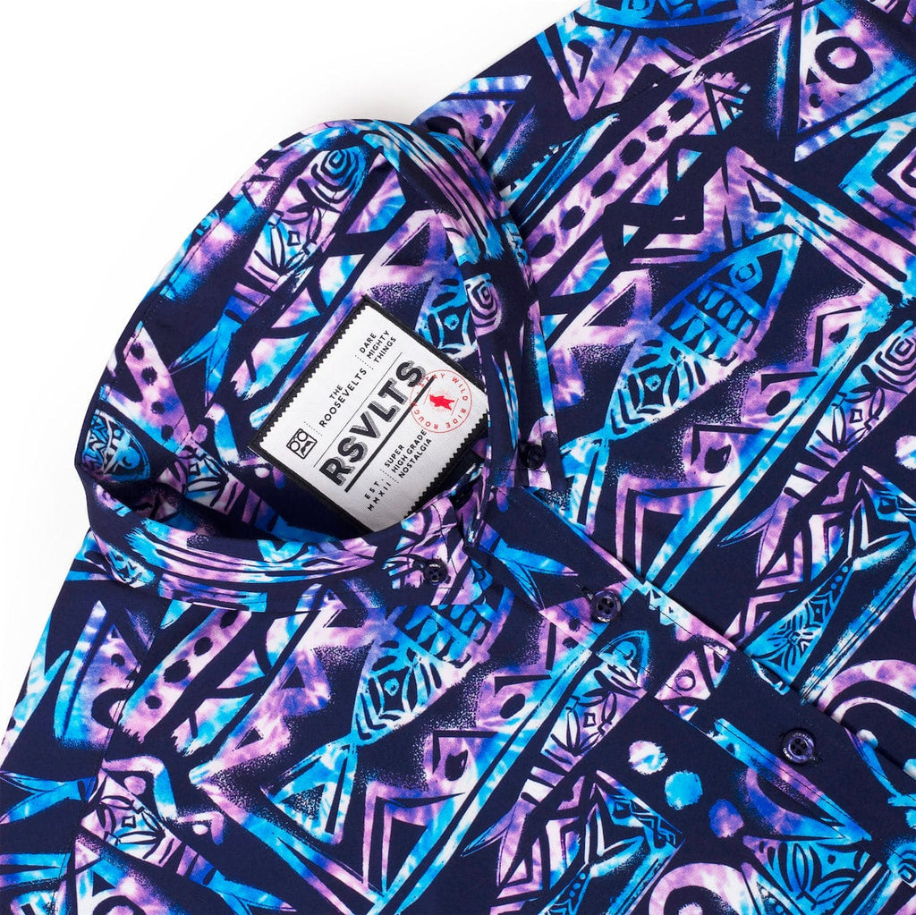 RSVLTS Big Kahuna KUNUFLEX Short Sleeve Shirt in Blue — detail 6