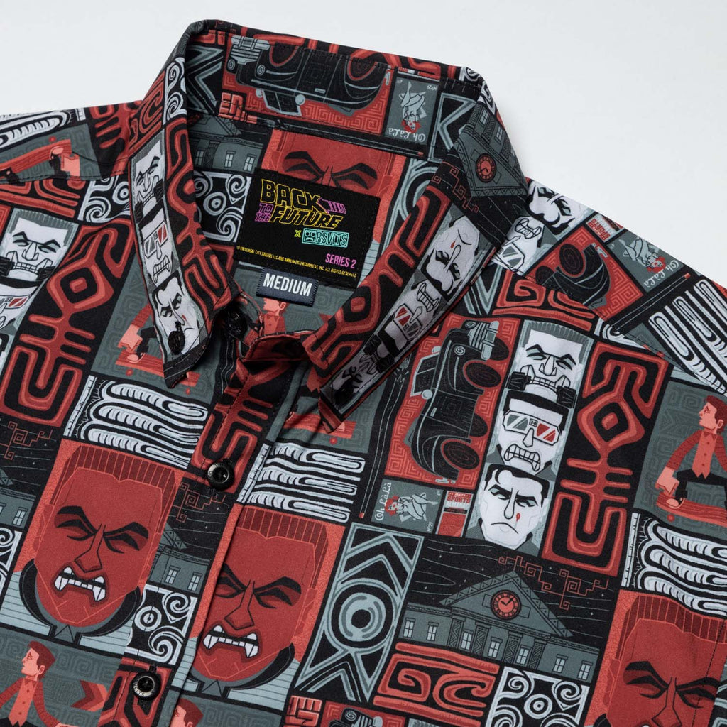 RSVLTS Hey McFly! KUNUFLEX Short Sleeve Shirt in Red — detail 5