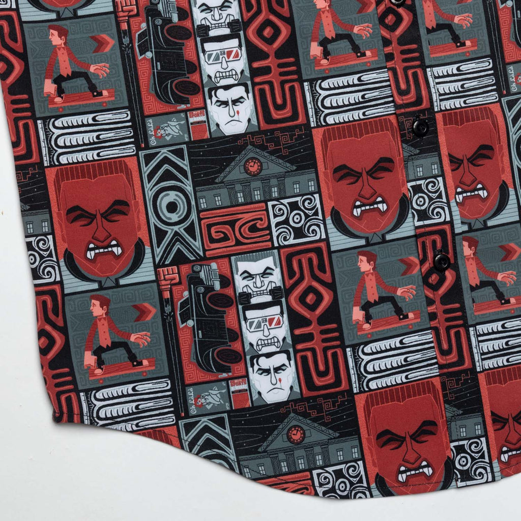 RSVLTS Hey McFly! KUNUFLEX Short Sleeve Shirt in Red — detail 4