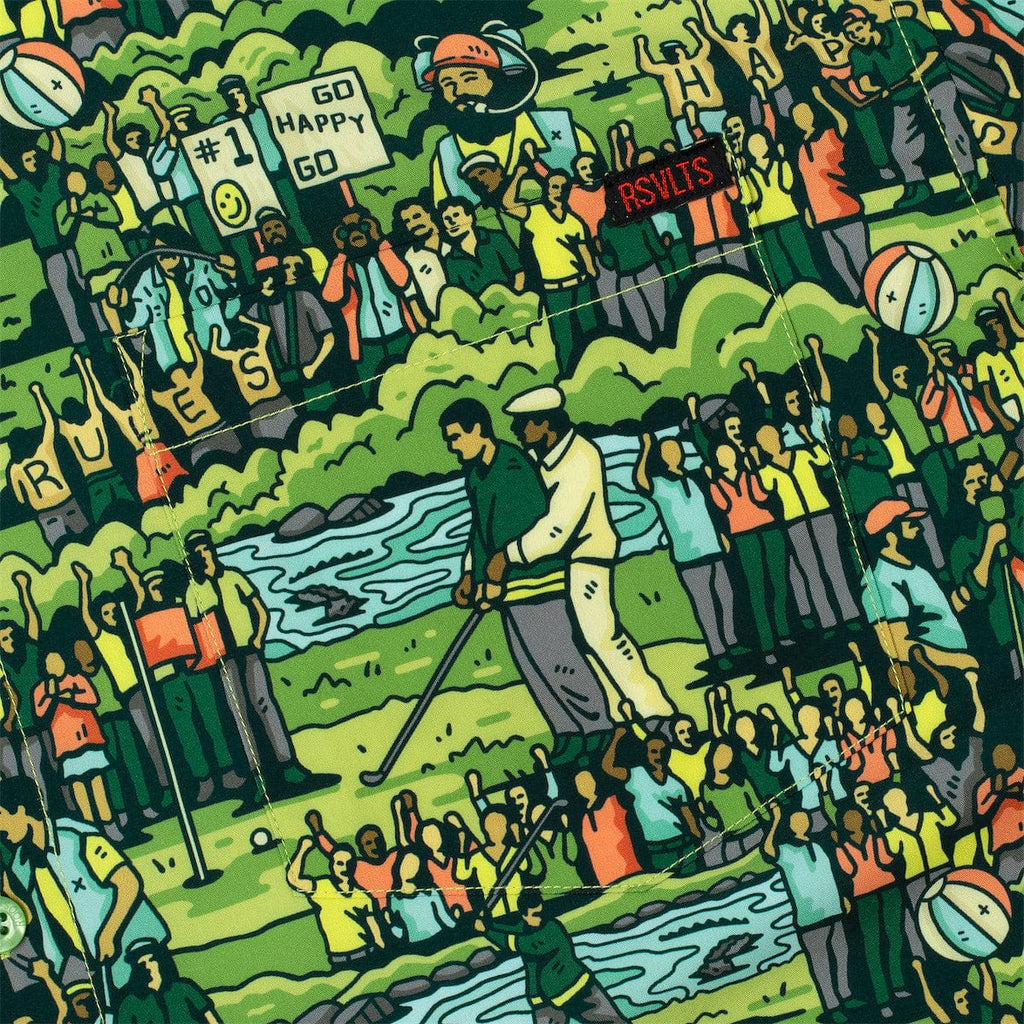 RSVLTS Happy's Hooligans KUNUFLEX Short Sleeve Shirt in Green — detail 4
