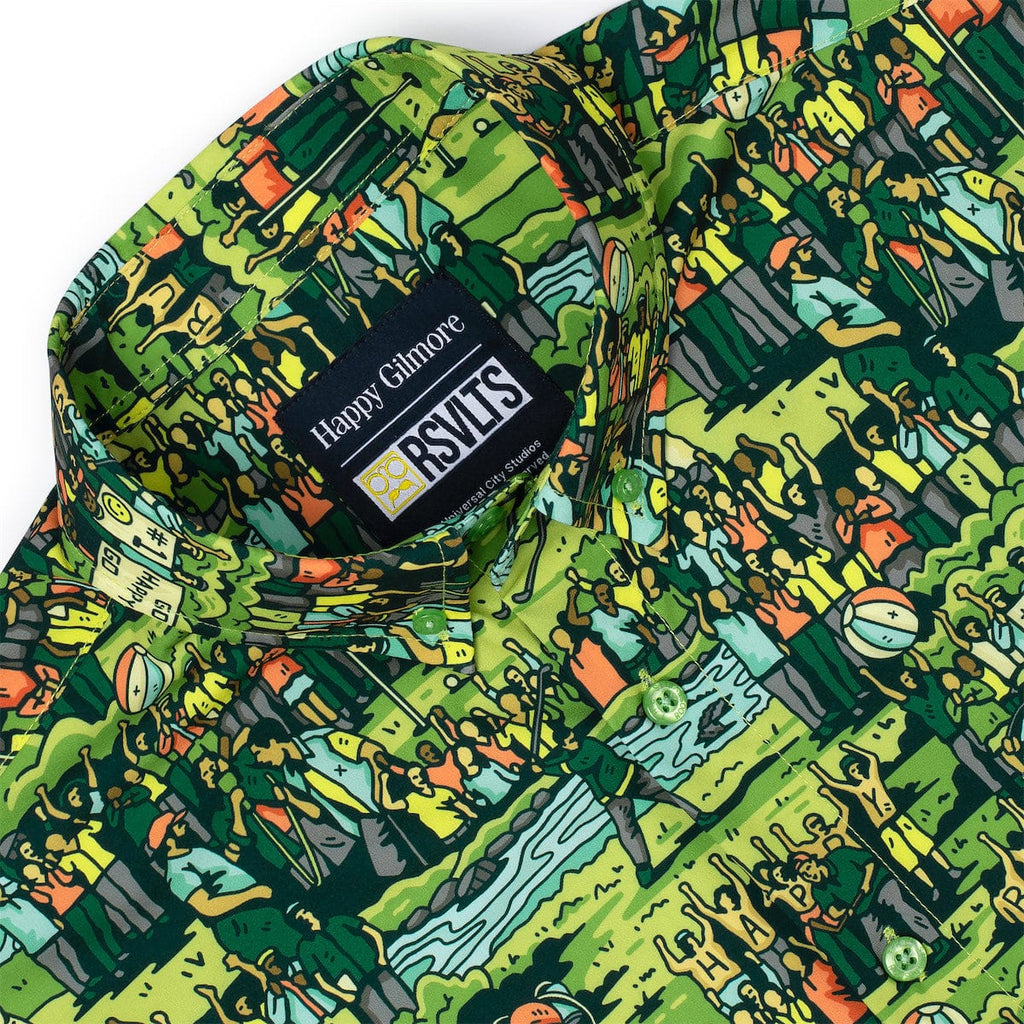 RSVLTS Happy's Hooligans KUNUFLEX Short Sleeve Shirt in Green — detail 7