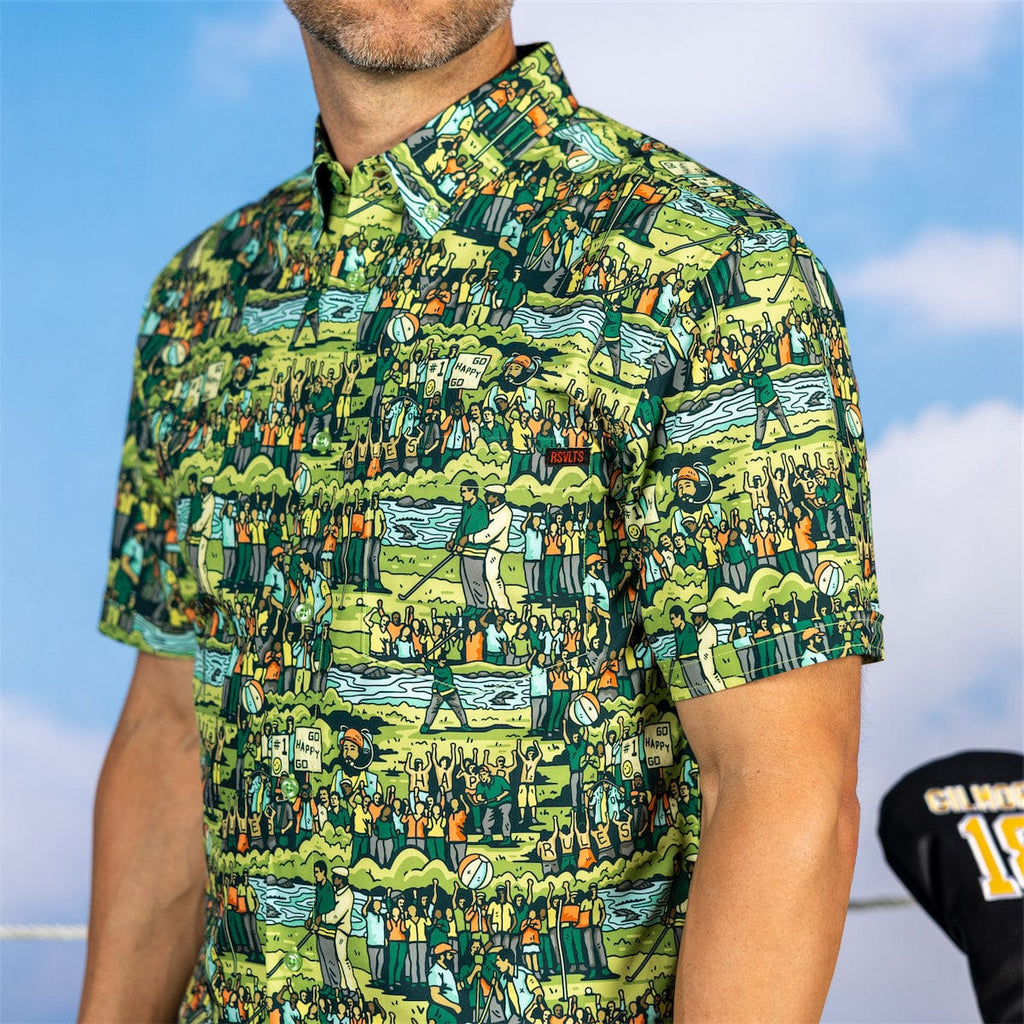 RSVLTS Happy's Hooligans KUNUFLEX Short Sleeve Shirt in Green — detail 5