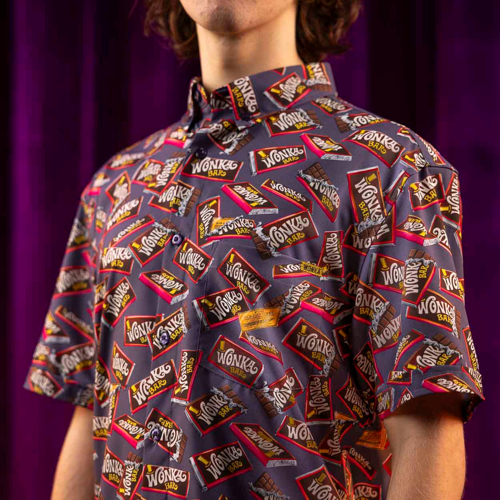 RSVLTS You’ve Got a Golden Ticket KUNUFLEX Short Sleeve Shirt in Purple — detail 3