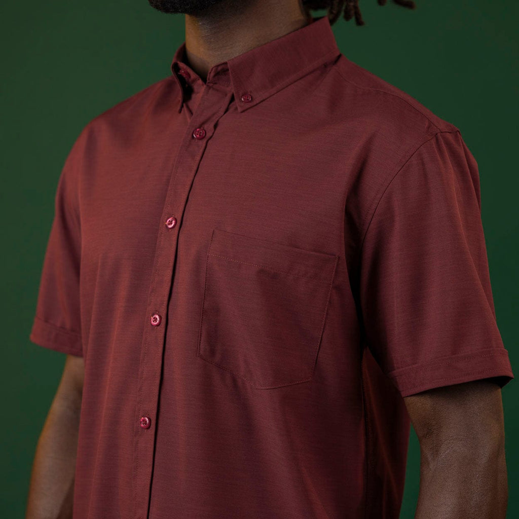 RSVLTS Burnt Russet KUNUFLEX Short Sleeve Shirt in Brown — detail 8