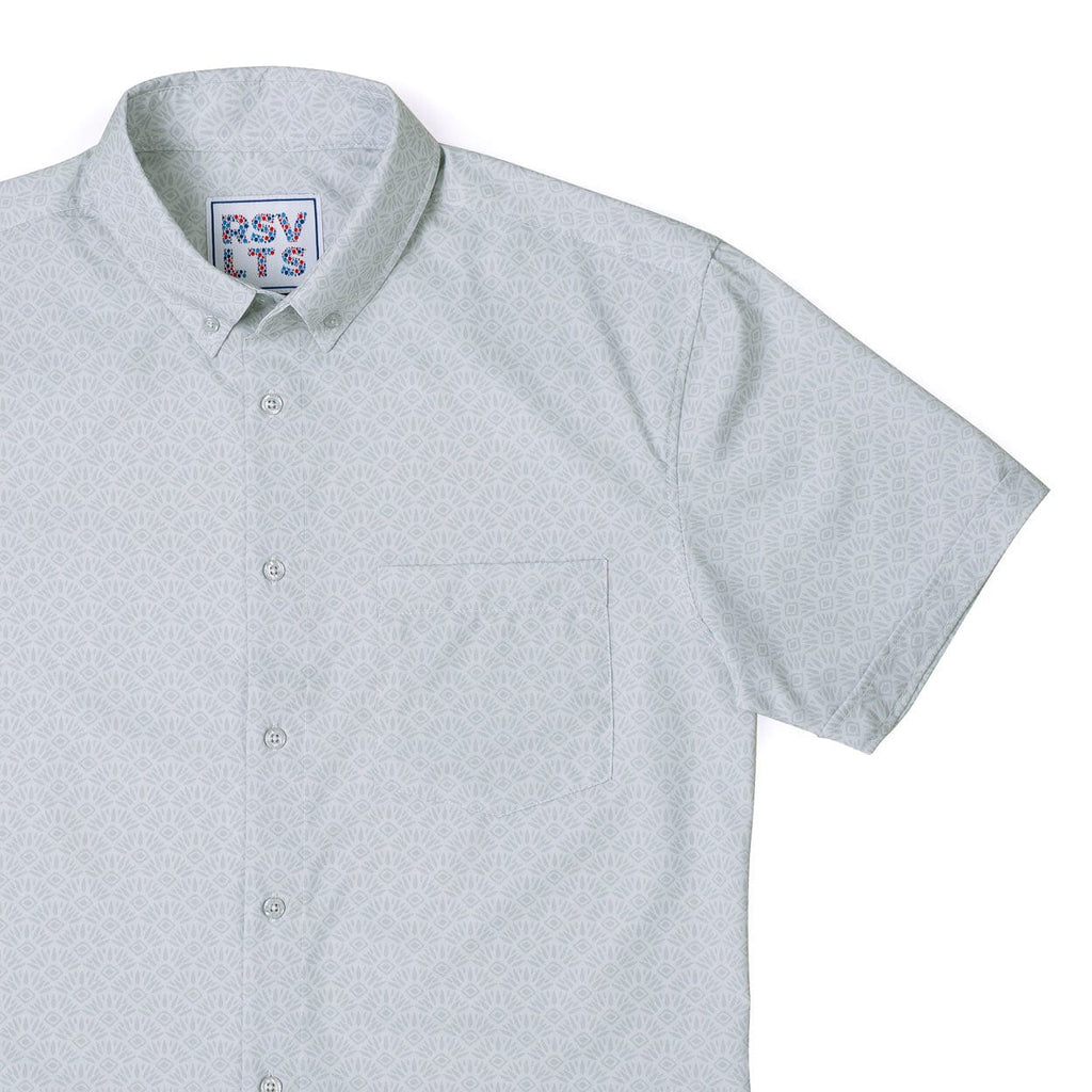 RSVLTS Easy Peasy KUNUFLEX Short Sleeve Shirt in White — front view