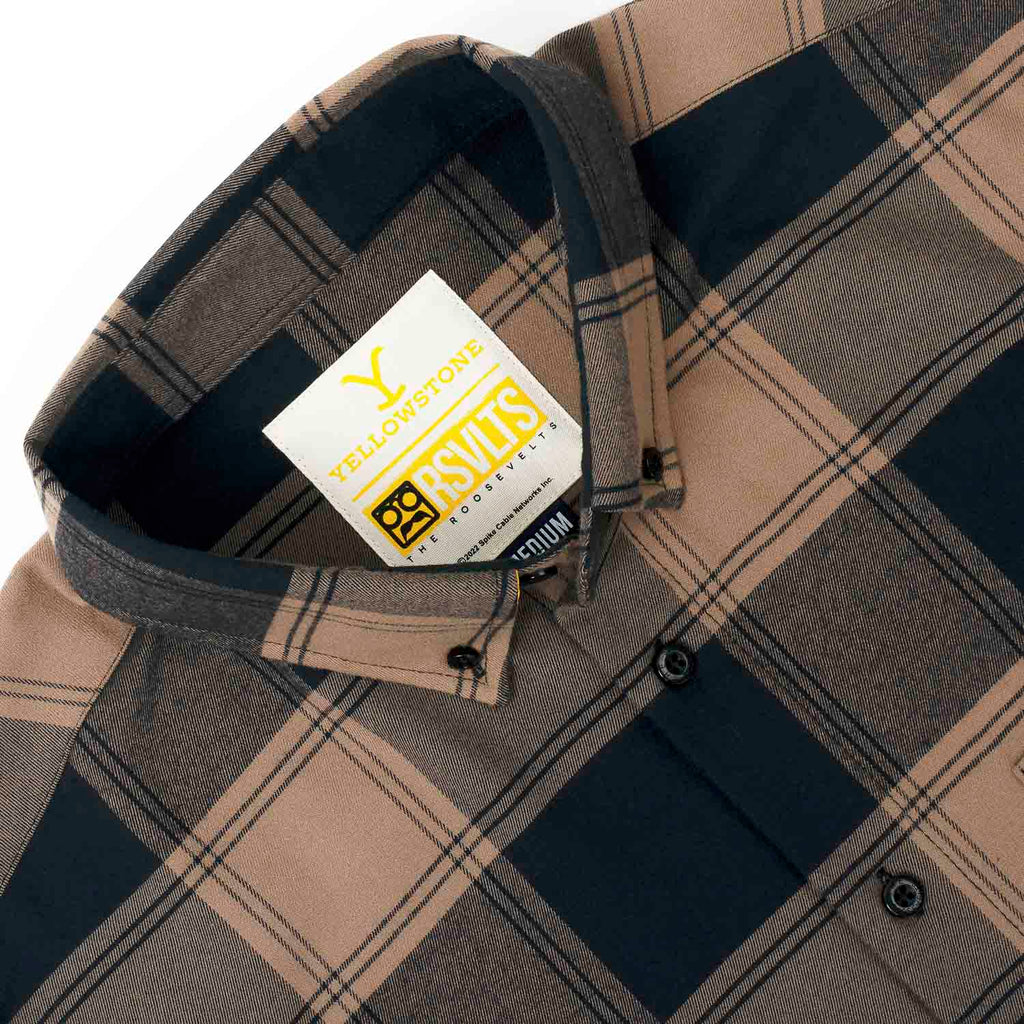 RSVLTS Protect the Family BorlandFlex Long Sleeve Flannel in Brown — detail 7