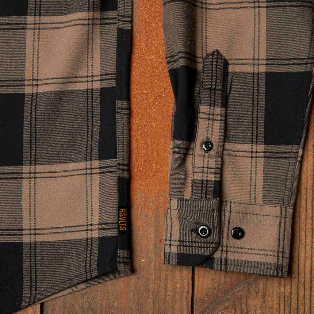 RSVLTS Protect the Family BorlandFlex Long Sleeve Flannel in Brown — detail 9