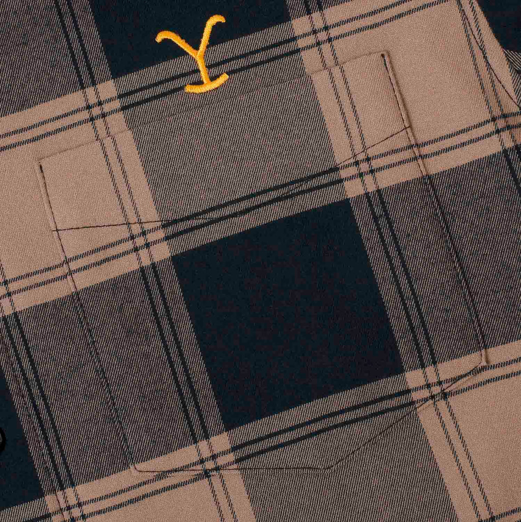RSVLTS Protect the Family BorlandFlex Long Sleeve Flannel in Brown — detail 3