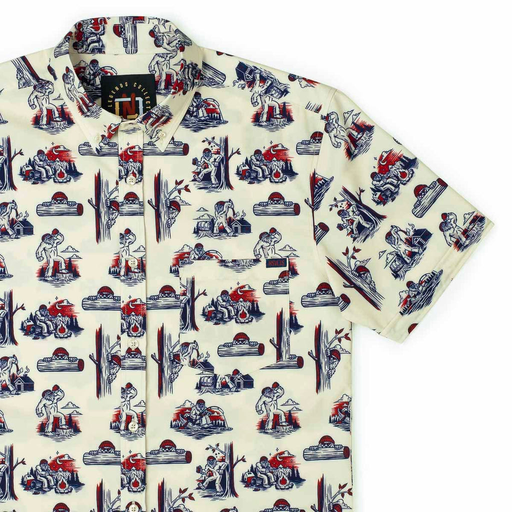 RSVLTS Search Party KUNUFLEX Short Sleeve Shirt (Legends Edition) in Blue — front view