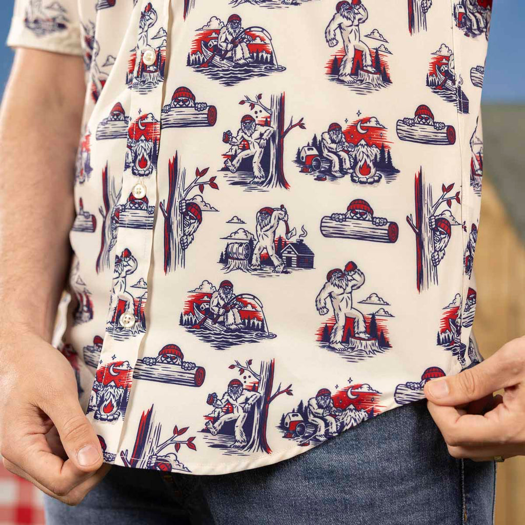 RSVLTS Search Party KUNUFLEX Short Sleeve Shirt (Legends Edition) in Blue — detail 7