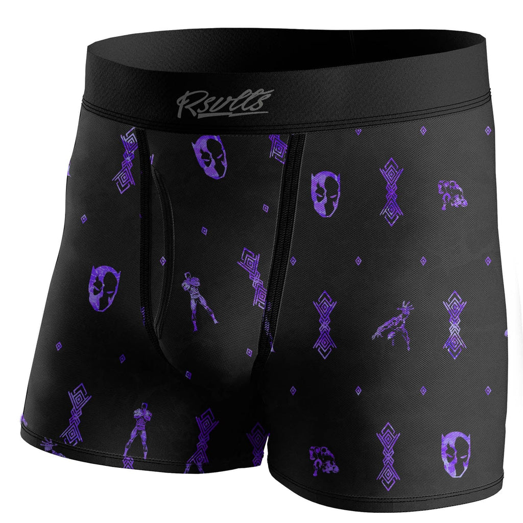 RSVLTS Vibranium Chief Single-Pack Boxer Briefs in Black — front view