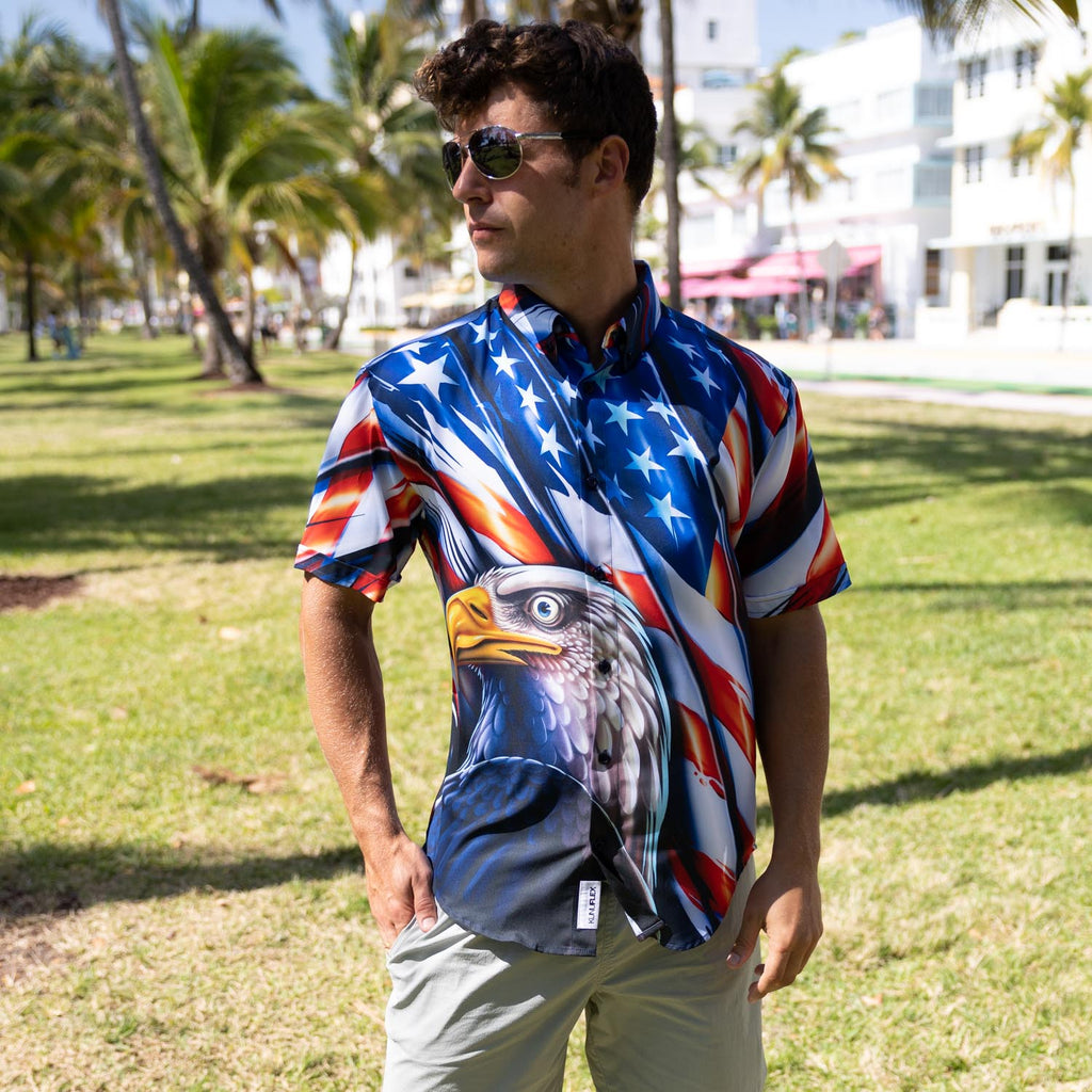 RSVLTS L.O.F.H.O.B. KUNUFLEX Short Sleeve Shirt in Multicolor — detail 7