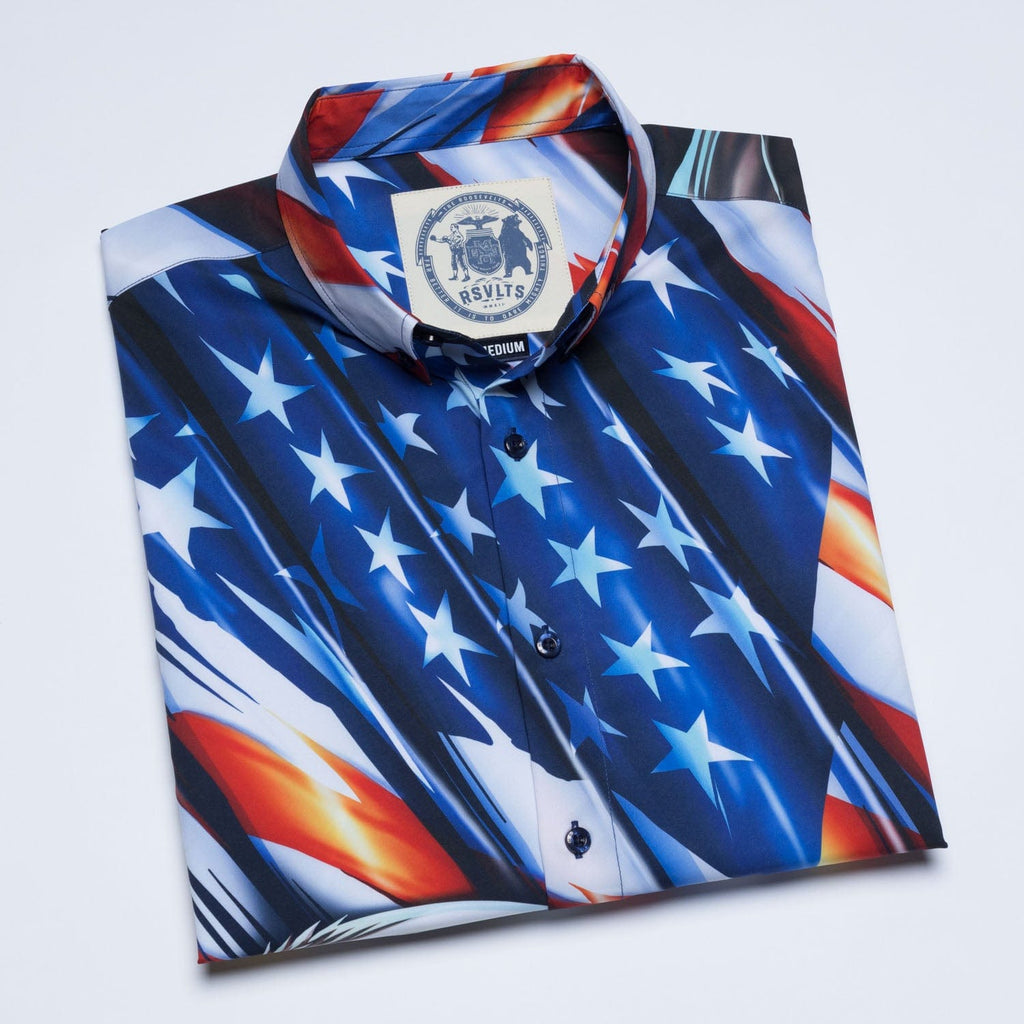 RSVLTS L.O.F.H.O.B. KUNUFLEX Short Sleeve Shirt in Multicolor — detail 6