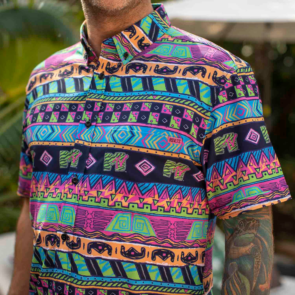 RSVLTS Daytona Beach KUNUFLEX Short Sleeve Shirt in Multicolor — detail 5