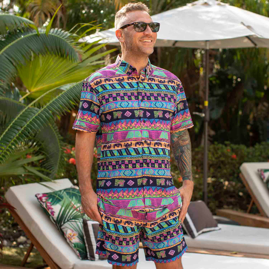 RSVLTS Daytona Beach KUNUFLEX Short Sleeve Shirt in Multicolor — detail 9