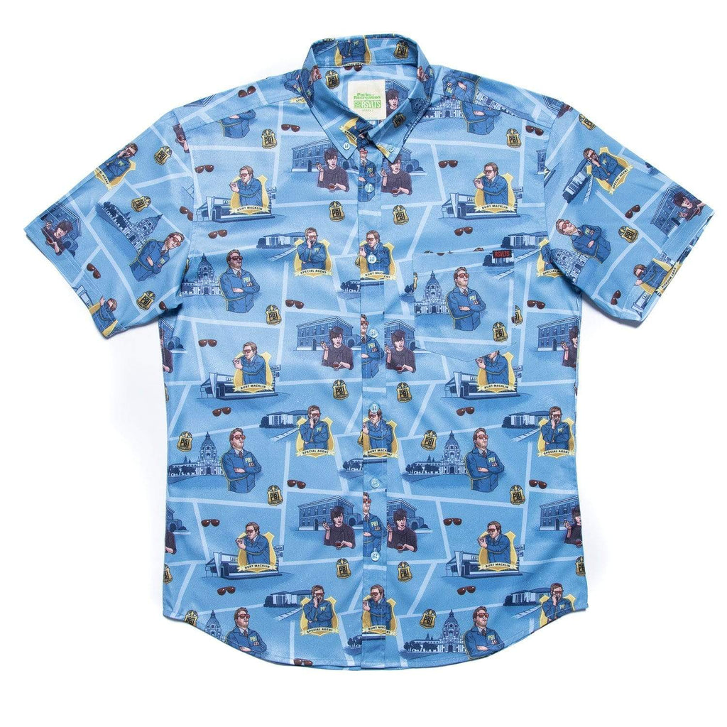 RSVLTS Burt Macklin KUNUFLEX Short Sleeve Shirt in Blue — detail 2
