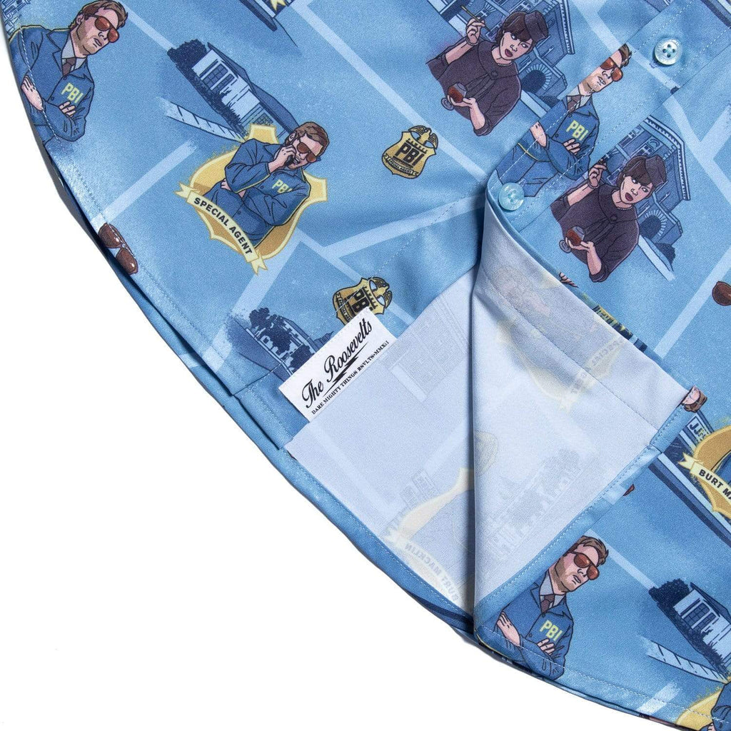 RSVLTS Burt Macklin KUNUFLEX Short Sleeve Shirt in Blue — detail 5